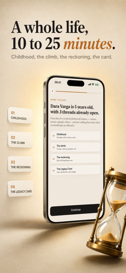 App Store panel: a whole life in 10 to 25 minutes