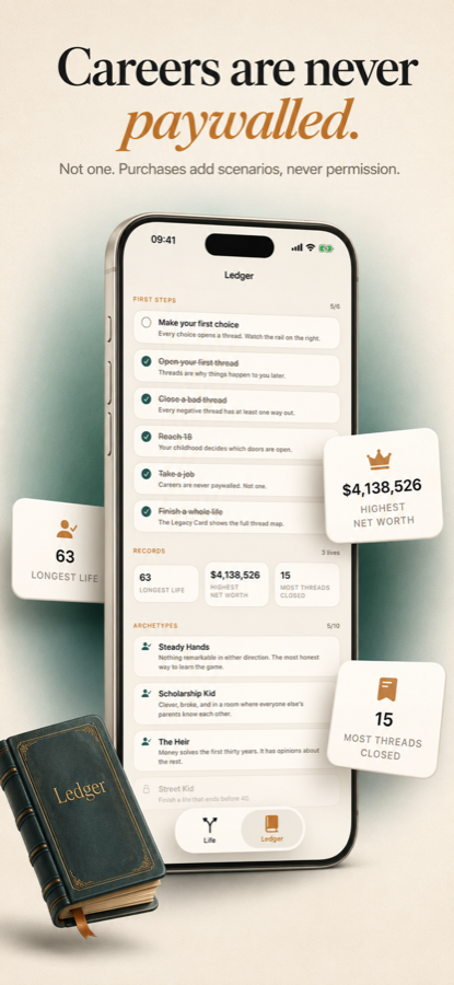 App Store panel: the Ledger, and careers that are never paywalled